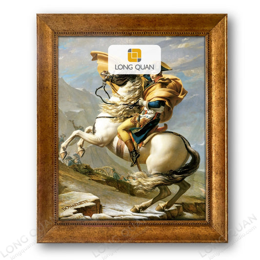 Khung Tranh Tự Lắp Ghép, Không Tranh Không Kính, Nhựa PS, Bản 5.6cm, Canvas Sơn Dầu Số Hóa, Cổ Điển Vàng Gold LONG QUAN