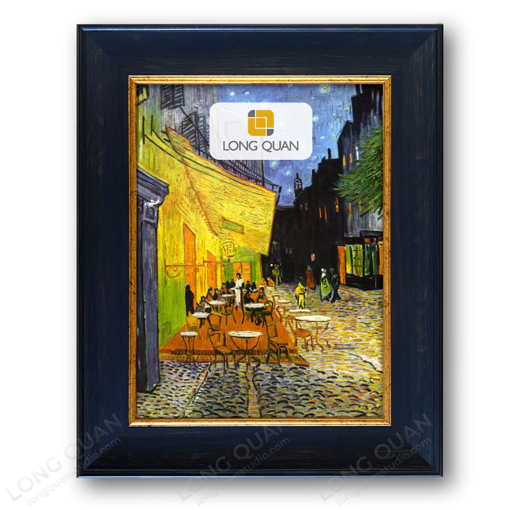 Khung Tranh Tự Lắp Ghép, Không Tranh Không Kính, Nhựa PS, Bản 5.7cm, Canvas Sơn Dầu Số Hóa, Hiện Đại Đen Vàng LONG QUAN