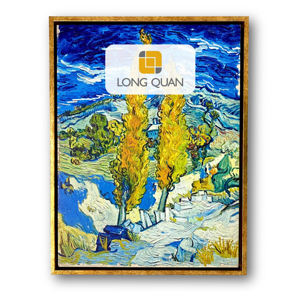 Khung Tranh Tự Lắp Ghép, Không Tranh Không Kính, Nhựa PS, Viền Mỏng, Canvas Sơn Dầu Số Hóa, Hiện Đại Vàng Gold LONG QUAN